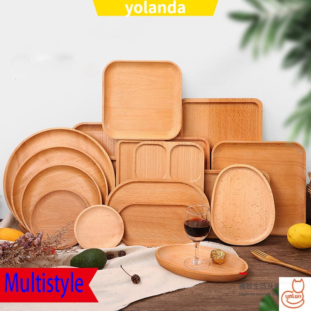 Khay Gỗ Hình Chữ Nhật Đựng Thức Ăn / Trái Cây Phong Cách Nhật Bản Chất Lượng Cao