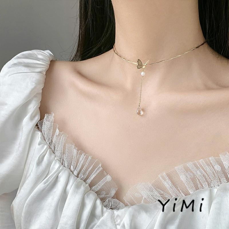 Vòng cổ Mặt Hình Bướm Phong Cách Hàn Quốc