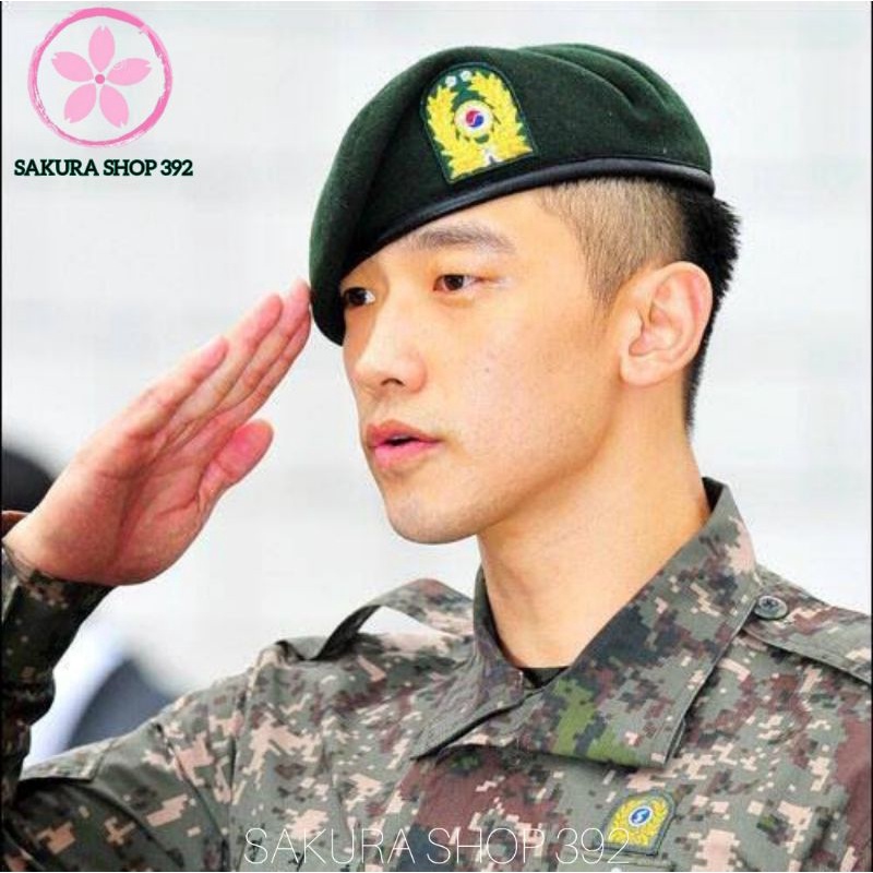 Mũ nồi nón Beret phong cách lính Hàn Quốc