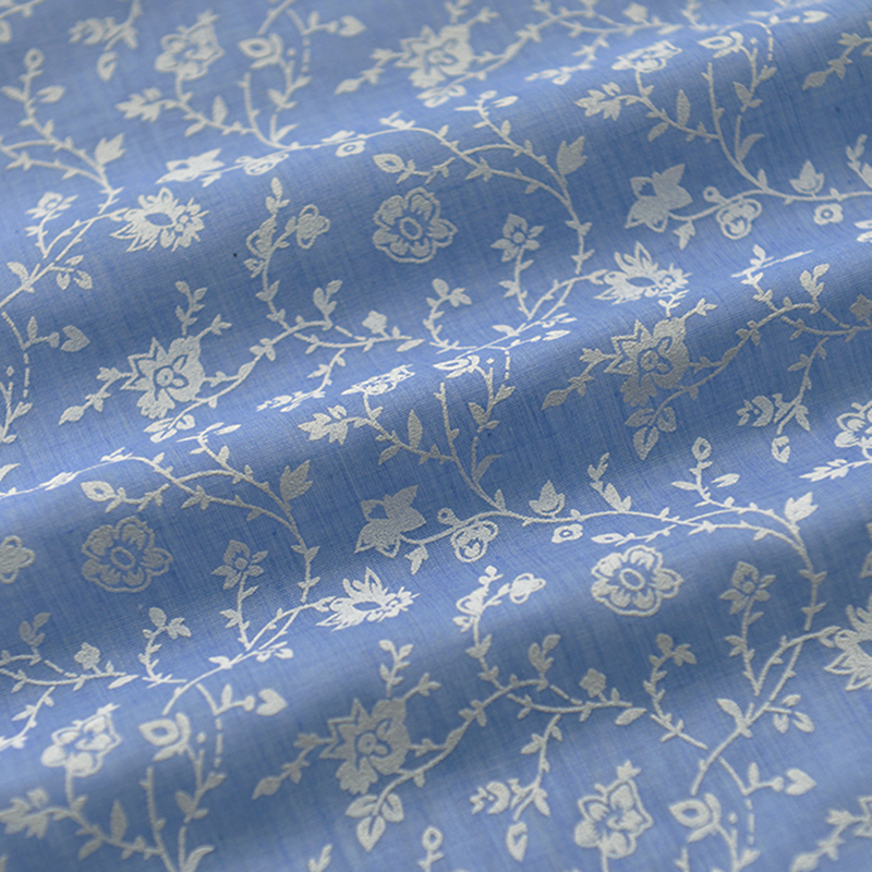 Vải cotton polyester màu xanh denim in hoa phong cách Trung Hoa may khăn choàng cổ/sườn xám/khăn trải bàn thủ công