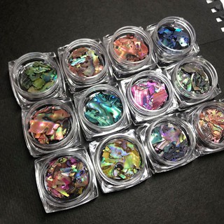 Set 12 hũ xà cừ vân gỗ 4D - xà cừ trang trí móng tay phong cách ẩn gel Hàn Nhật
