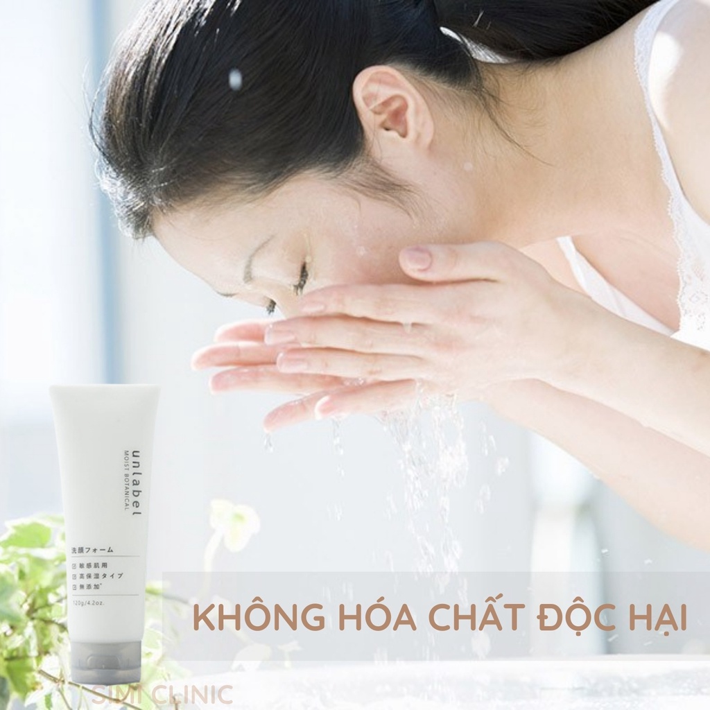 [Quà tặng] Sữa rửa mặt cho da khô nhạy cảm Unlabel Nhật Bản 120g tạo bọt sạch sâu da dầu mụn hỗn hợp dịu nhẹ bà bầu