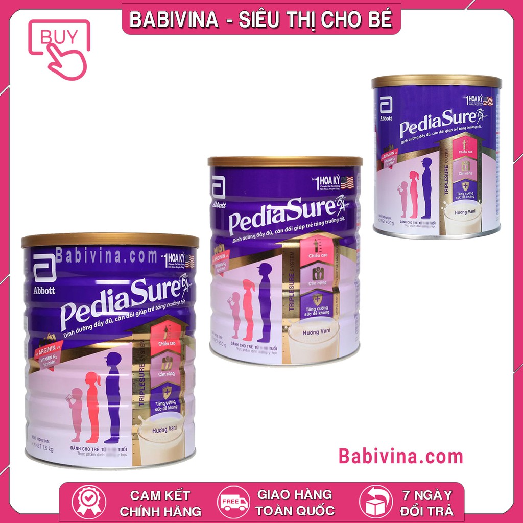 [CHÍNH HÃNG] Sữa Pediasure BA 400G - 850G - 1,6KG | Mẫu Mới Date Mới Nhất (pedia sure), Giá Tốt Nhất | Babivina