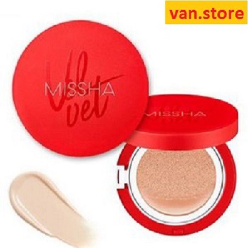 PHẤN NƯỚC HÀN QUỐC Misha Velvet Finish Cushion - Che Phủ Tốt, Da Đẹp Tự Nhiên - Hộp Đỏ