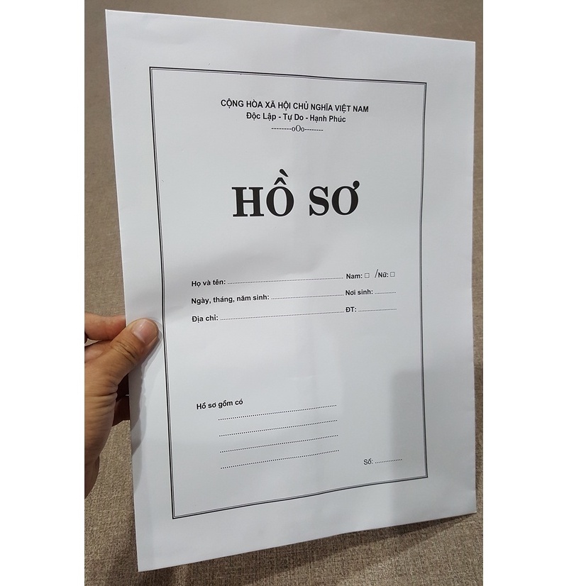 Bìa Hồ Sơ Xin Việc/ Bao Thư A4 Có In - Màu Cam/Màu Trắng