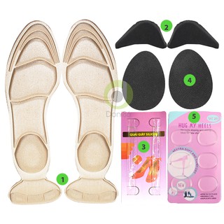 Combo PKGCG_1 - Các loại lót giày cao gót cực êm chân giúp việc đi lại dễ dàng, giảm size giày bị rộng, chống trơn trượt