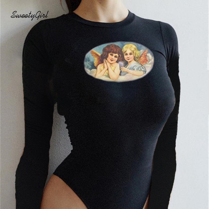 [Bán giải phóng mặt bằng] Bodysuit Tay Dài In Hình Cô Gái Thời Trang Cho Nữ 2020 | BigBuy360 - bigbuy360.vn