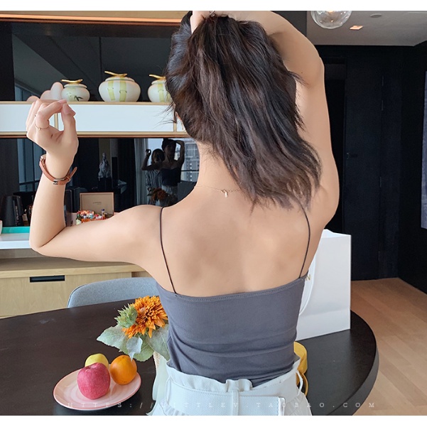 Áo bra nữ 2 dây mảnh mút mỏng, chất liệu cotton dáng dài cực xinh xắn HLBOUTIQUE B259