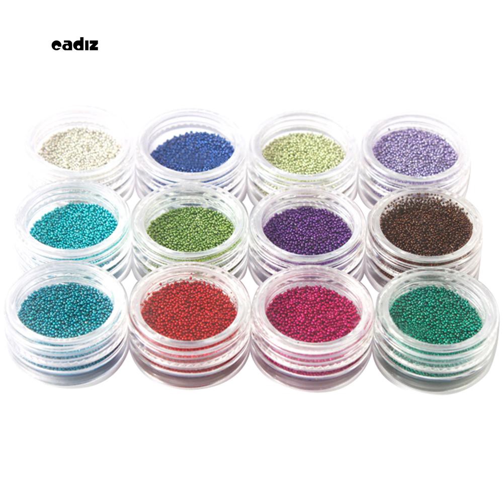 Set 12 lọ hạt nhỏ xinh 3D xắn 12 trang trí móng tiện dụng