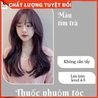 Thuốc nhuộm tóc màu Tím trà kèm bộ dụng cụ nhuộm tóc
