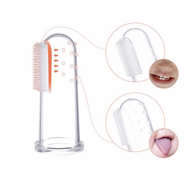 Rơ lưỡi silicon vệ sinh răng miệng cho bé có hộp đựng