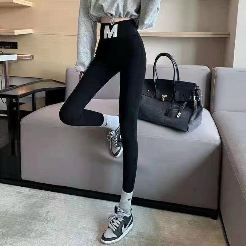 Quần legging gân tăm cạp cao chữ M | WebRaoVat - webraovat.net.vn