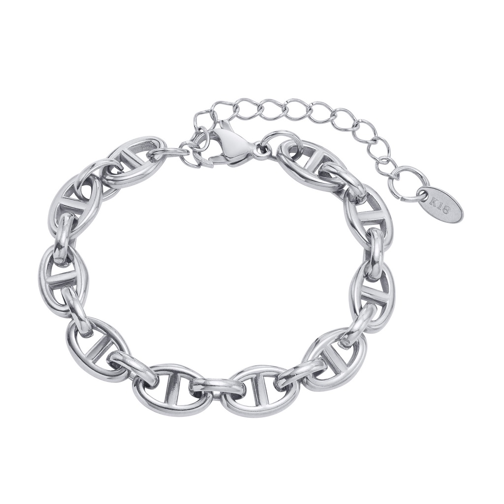 Vnox Vòng Tay Mắt Xích Bằng Thép Không Gỉ 18K 5mm Cho Nữ