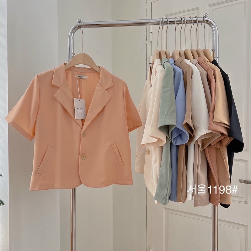 blazer cộc tay 2 cúc