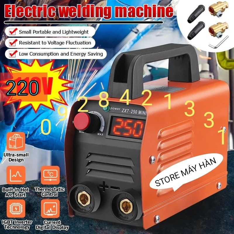 Máy hàn điện tử Nhỏ Máy Hàn Điện Tử Inverter Máy Hàn Xách tay 220v 250 Dc Chất Lượng Cao