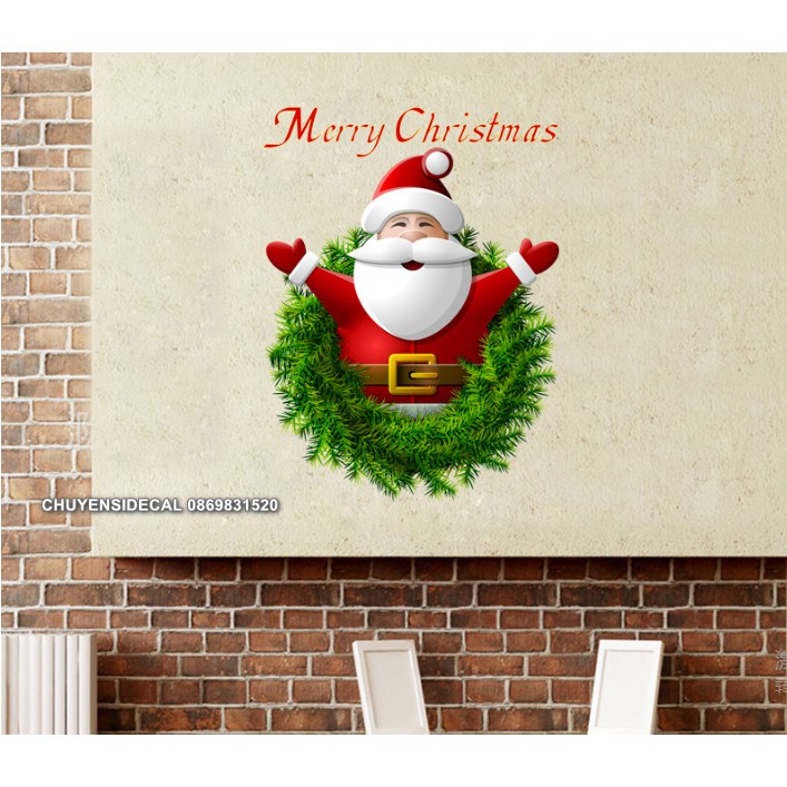 Decal dán tường Noel - Ông già noel nhỏ sắc nét