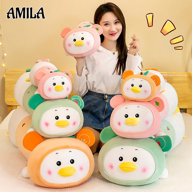 Búp bê nhồi bông AMILA dáng dài thiết kế hình chú vịt đang nằm đáng yêu