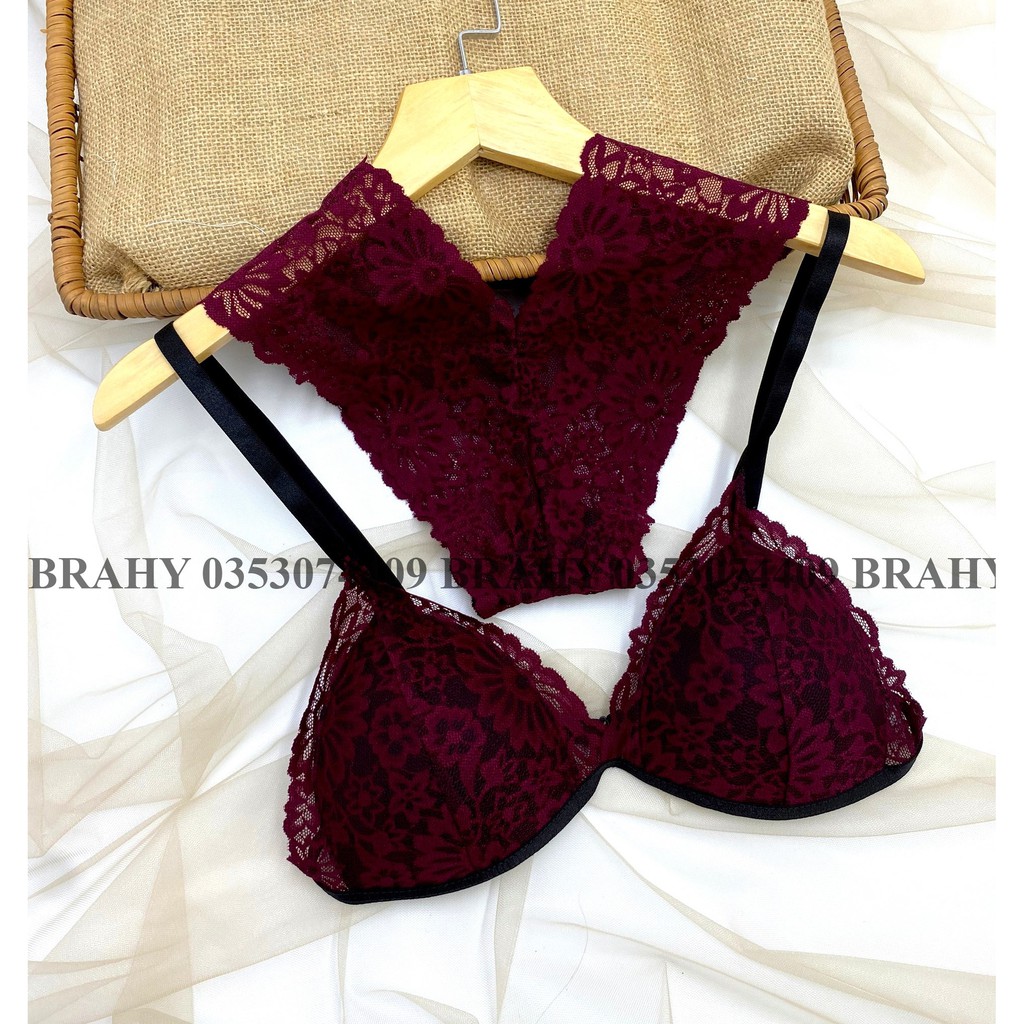 👙 Bra thiết kế 👙 Bộ đồ lót ren Bralette thiết kế họa tiết đơn giản có mút mỏng, cực quyến rũ, hình thật shop tự chụp