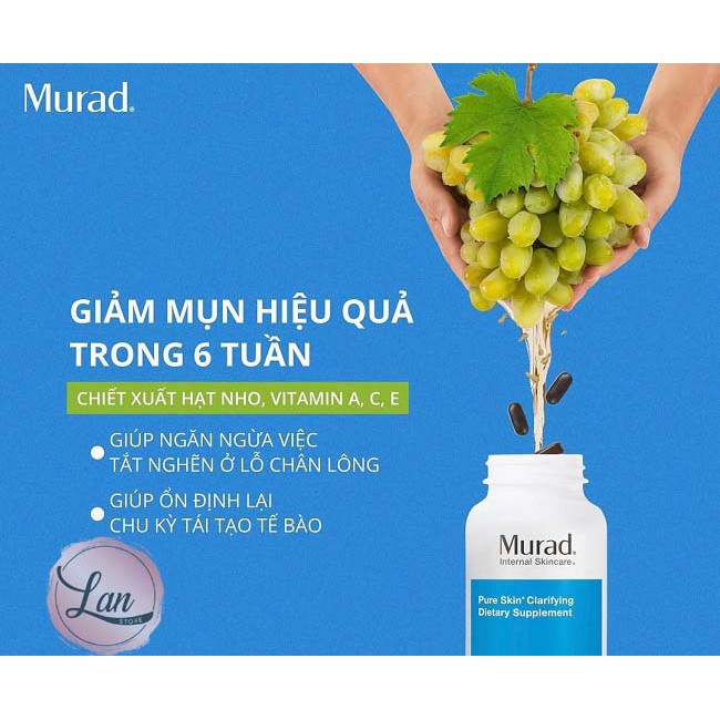 Viên giảm mụn Murad Pure Skin Clarifying Dietary Supplement 120 viên [ CHÍNH HÃNG] MUA KÈM DEAL XỊN | Thế Giới Skin Care