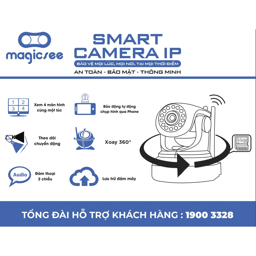 [Mã SKAMPUSHA7 giảm 8% đơn 250k]Camera IP Wifi Không dây Magicsee S8003 Plus - Full HD1080 - Camera giám sát 24/24 | BigBuy360 - bigbuy360.vn