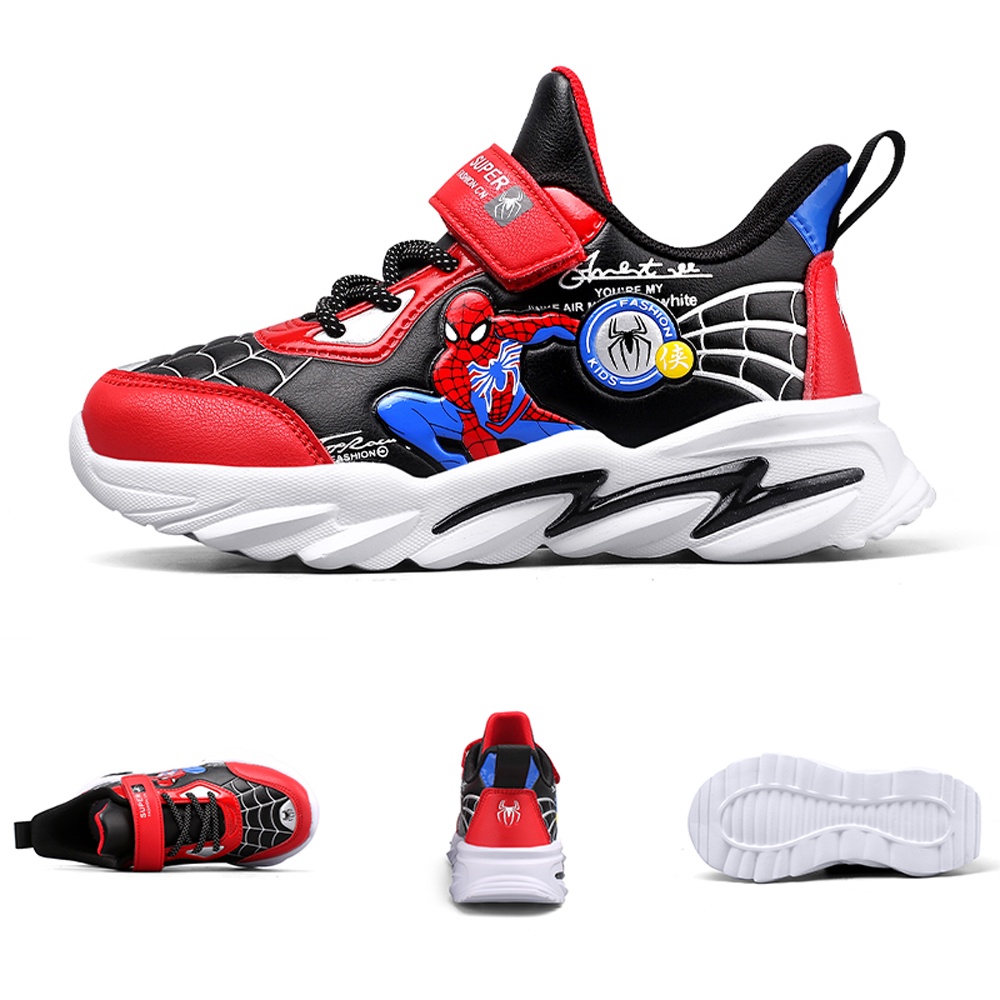 Giày thể thao phong cách người nhện chống trơn trượt với 3 màu tùy chọn dành cho bé trai