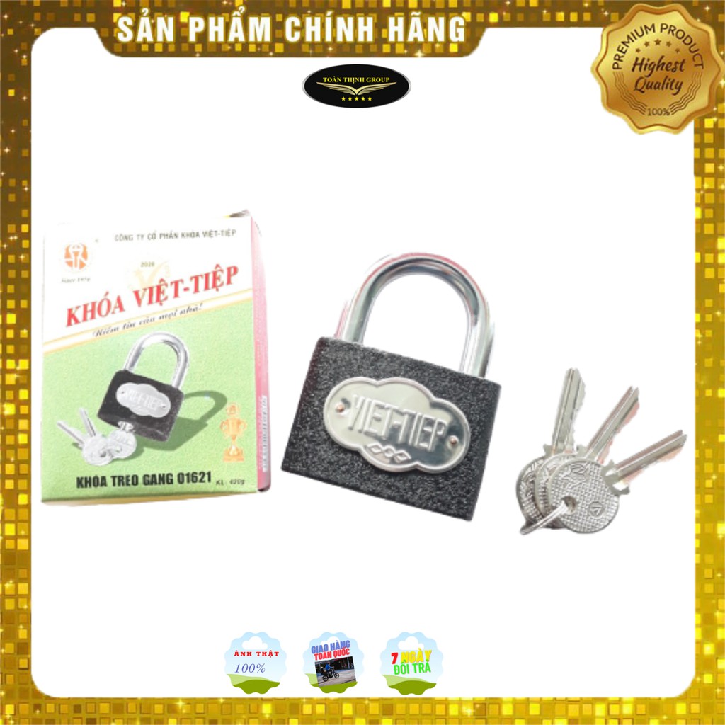 Khóa Việt Tiệp - Khóa Treo Gang Bấm Việt Tiệp 5P, 6P Chính Hãng. Ổ Khóa Bấm 3 Chìa, 2 Màu Đen Vàng, Bền Bỉ Với Thời Gian