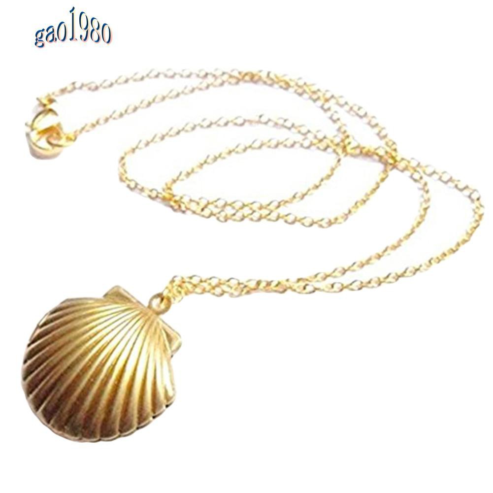 Vòng cổ Hợp Kim Mặt Hình Vỏ Sò Màu Vàng Thời Trang Cho Nữ