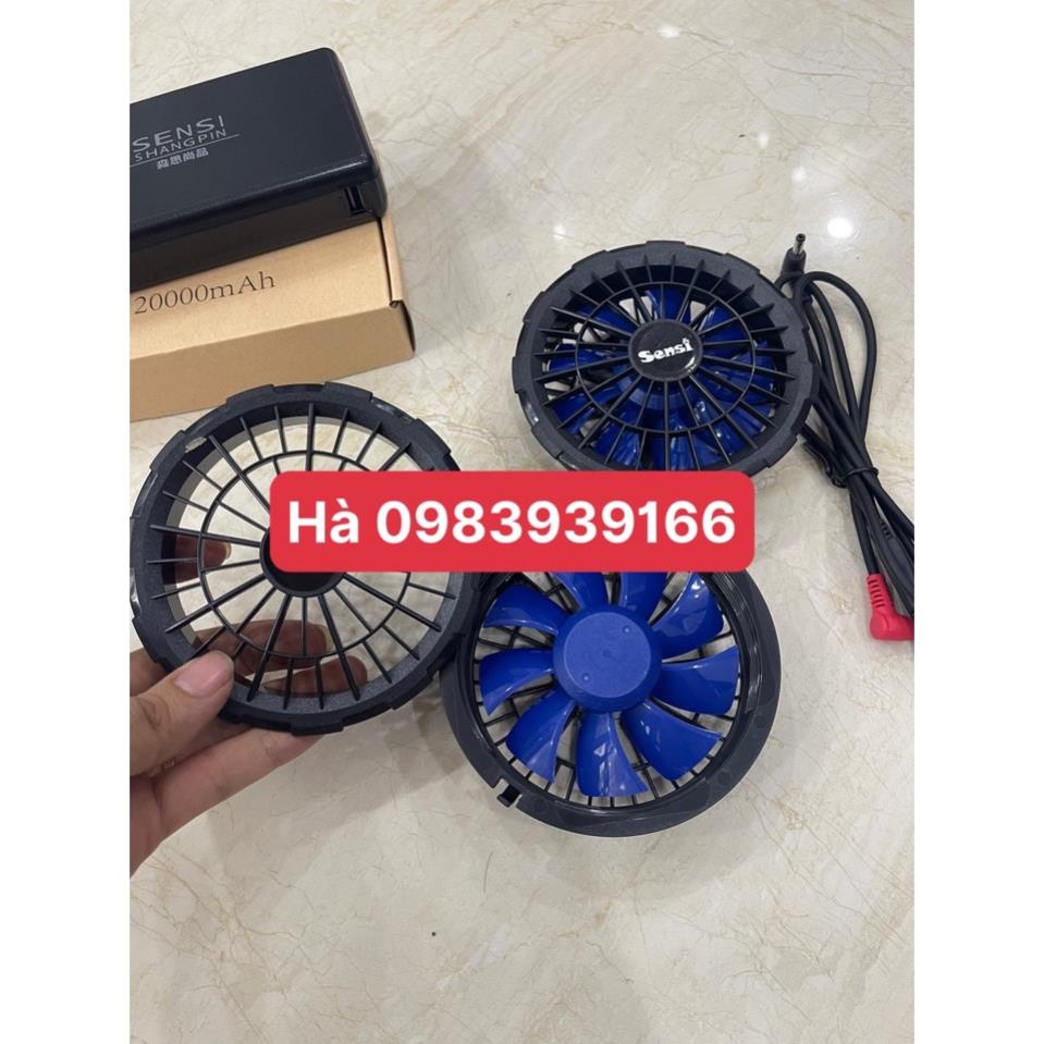 Bộ pin quạt SENSI 12v 22000 mAh / 15v 30000 mAh gắn áo điều hoà cho mùa nóng, chạy cực mạnh và mát