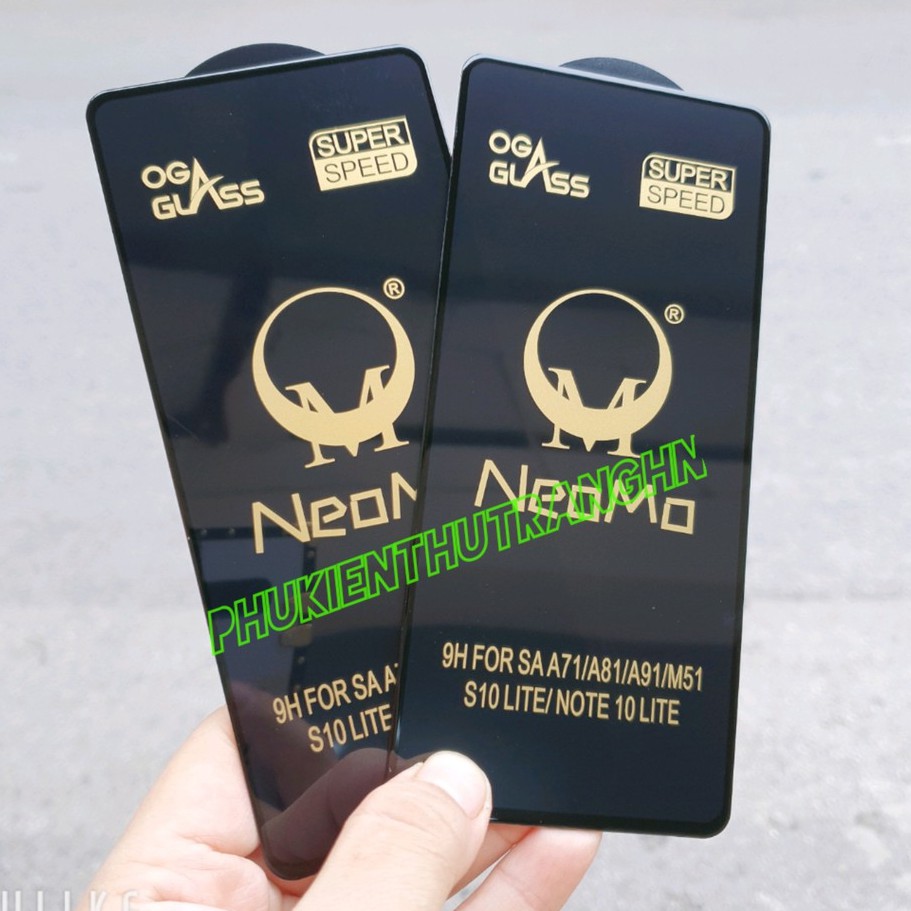 Kính cường lực Neomo cao cấp Samsung A71/ M51/ S10 Lite/ Note 10 Lite full màn chịu lực tốt, Cảm ứng siêu nhạy