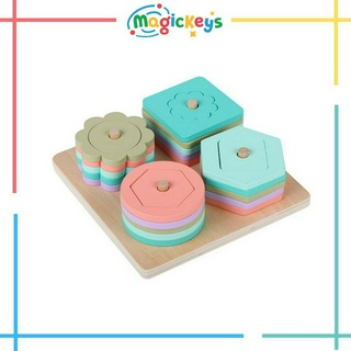 Bộ Đồ Chơi Xếp Hình Thả Khối Cột Màu Pastel Dễ Thương. Đồ Chơi Giáo Dục Sớm Cho Bé Từ 2 Tuổi ETED13FSN1661