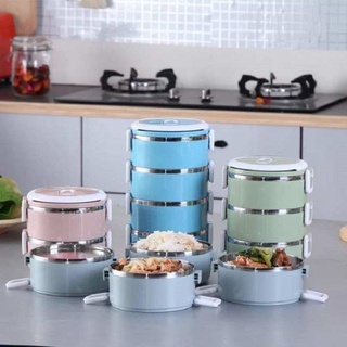 Hộp Đựng Cơm-Cặp Lồng Đựng Cơm,Thức Ăn Lúa Mạch 4 Tầng Gồm 2 Lớp Giữ Nhiệt