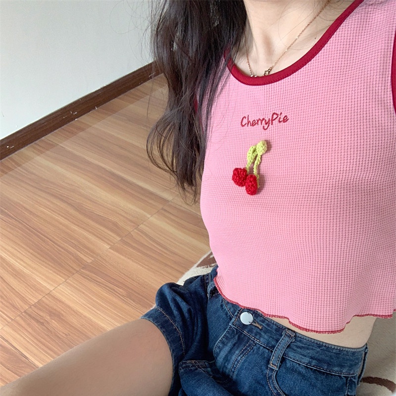 Áo Hai Dây Thêu Họa Tiết Xinh Xắn Thời Trang Mùa Hè Dành Cho Nữ