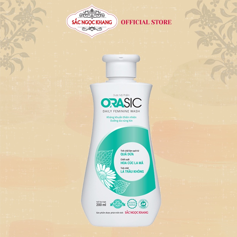 Dung dịch vệ sinh phụ nữ ORASIC Sắc Ngọc Khang_Tinh chất lá trầu không 200ml