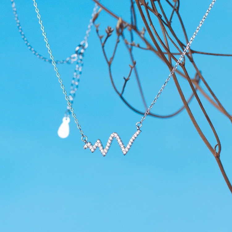 Dây Chuyền Bạc Nữ S925 Kiểu Dáng Nhịp Tim DB1585 - Bảo Ngọc Jewelry