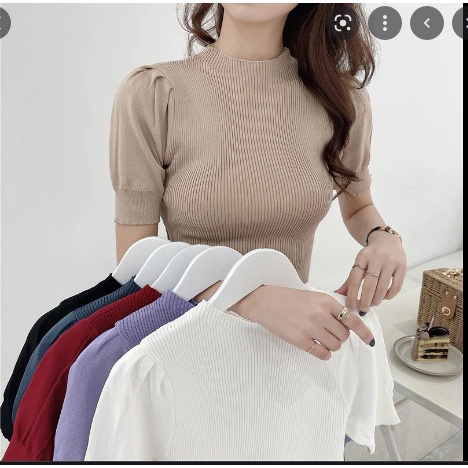 ÁO LEN  TĂM TAY BỒNG ,len cổ lọ 3 phân tay lỡ, hàng quảng châu chất len đẹp