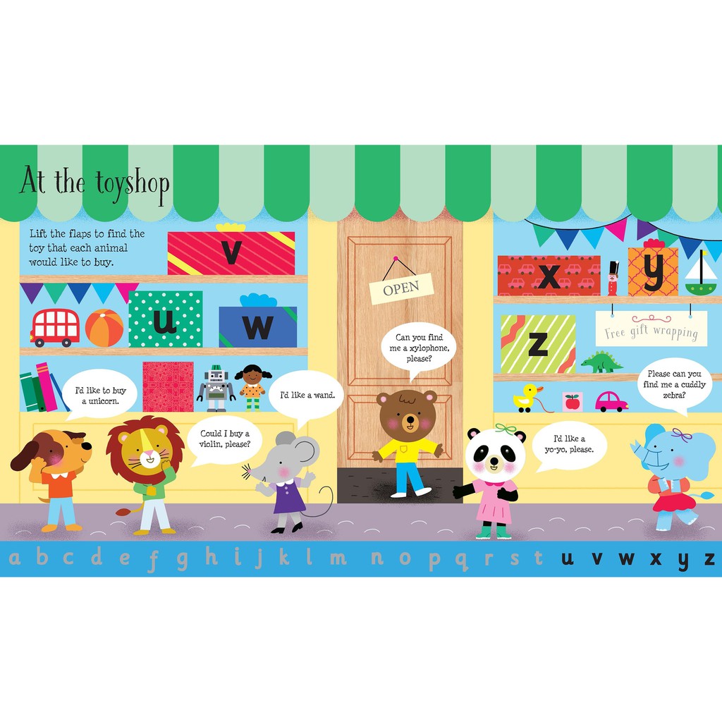 Sách tương tác thiêu nhi bằng tiếng Anh Usborne: Lift-The-Flap ABC