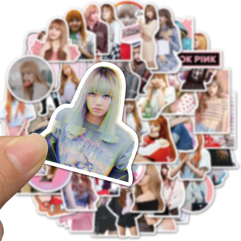 Set 50 miếng sticker hình BlackPink-Lisa dán trang trí dễ thương