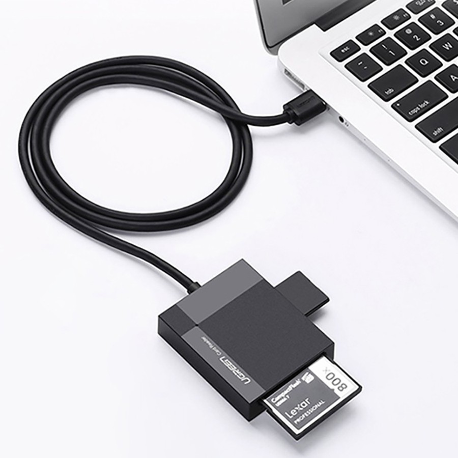 Đầu đọc thẻ nhớ SD-TF-CF-MS Ugreen 30229 chuẩn USB 3.0 cao cấp - HapuStore