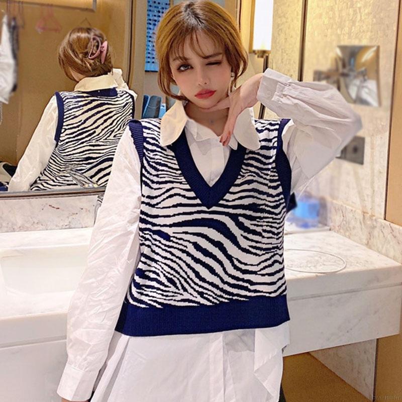 Áo Khoác Không Tay Họa Tiết Sọc Thời Trang Cho Nữ | BigBuy360 - bigbuy360.vn