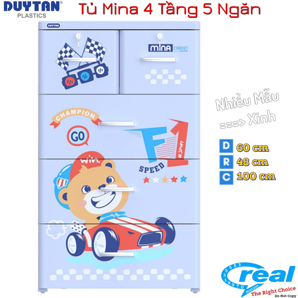 Tủ Nhựa Duy Tân MINA 4 Tầng-5 Ngăn ( KT - 60 x 48 x 100cm )