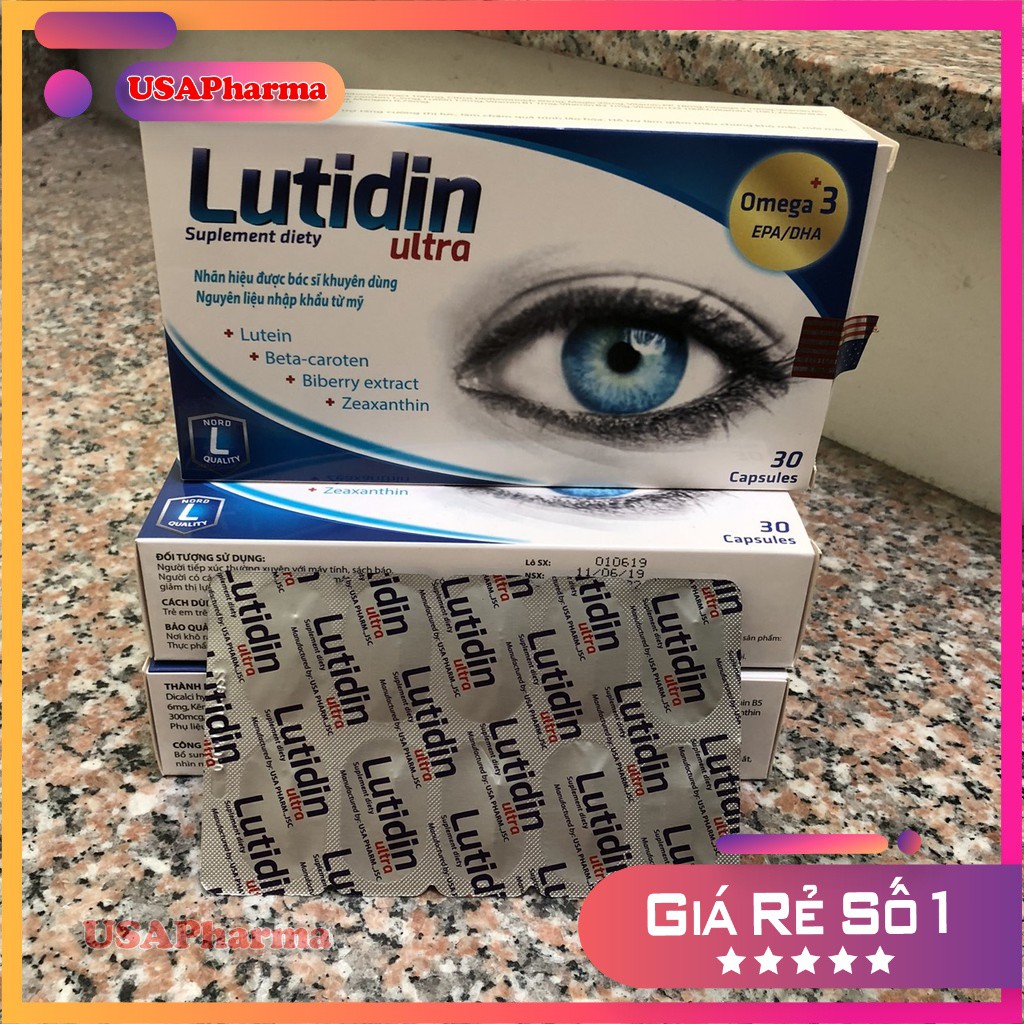 [Viên uống] Bổ mắt LUTIDIN - Giúp mắt sáng khỏe, cải thiện thị lực | MediUSA