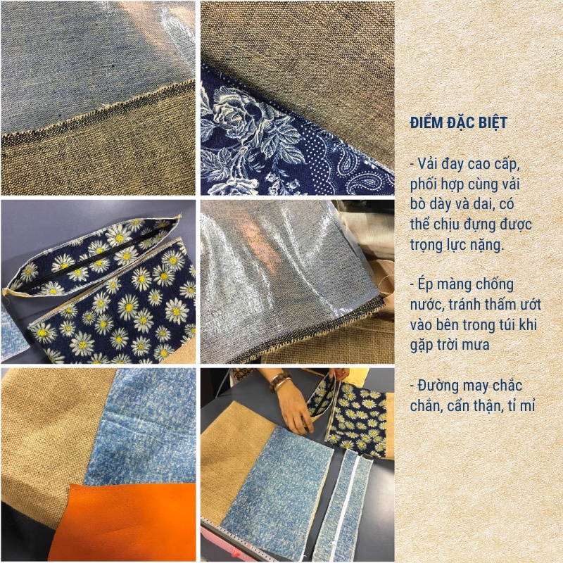 Túi Tote Đi Biển Bằng Vải Đay Phong Cách Vintage Kymviet Craft Bền Đẹp [TXVBD-2102]