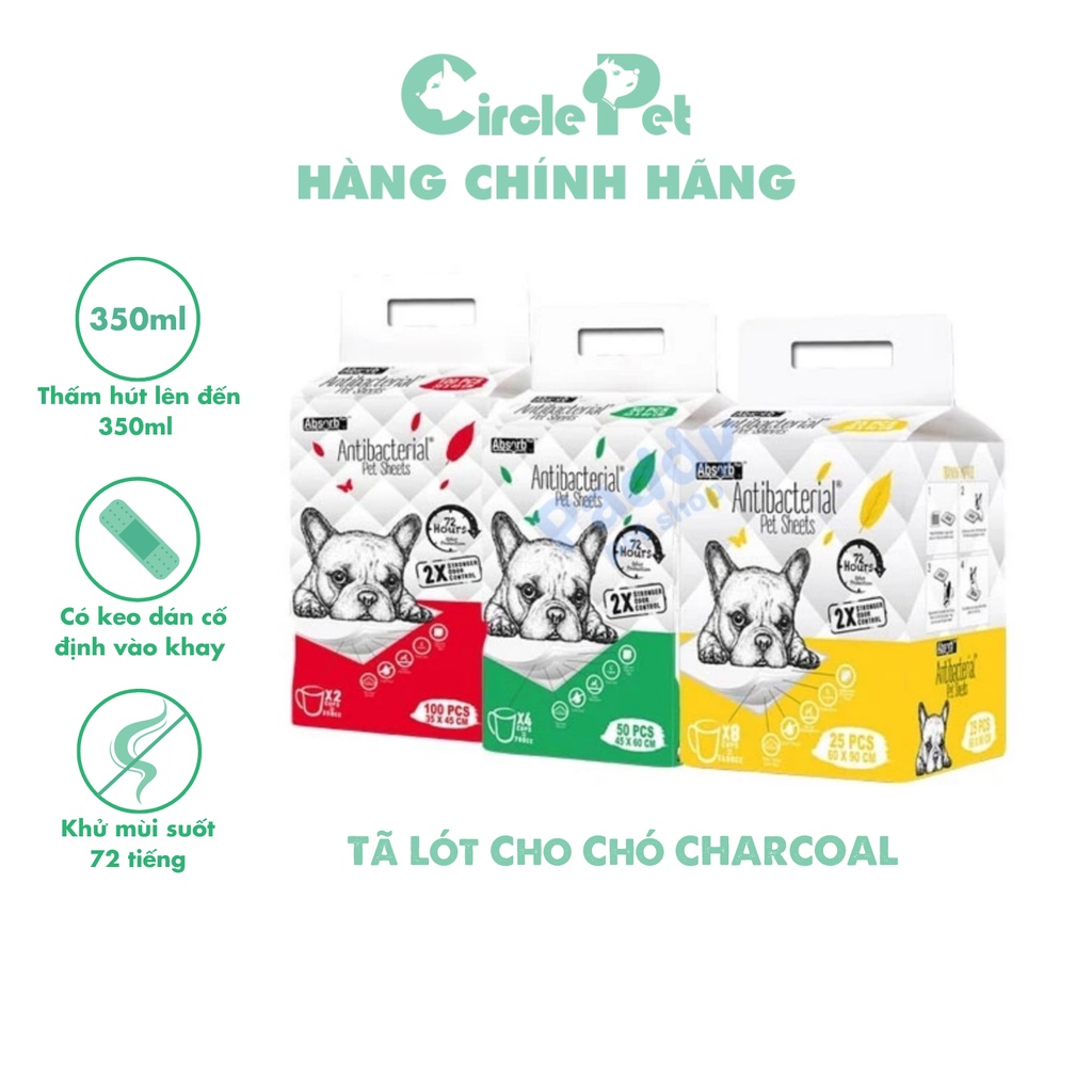 Tã Lót Cho Chó Charocal Thấm Hút nhanh Huấn Luyện Thú Cưng Đi Vệ Sinh 3 Kích Cơ Dễ Dàng Chọn Lựa - Circle Pet