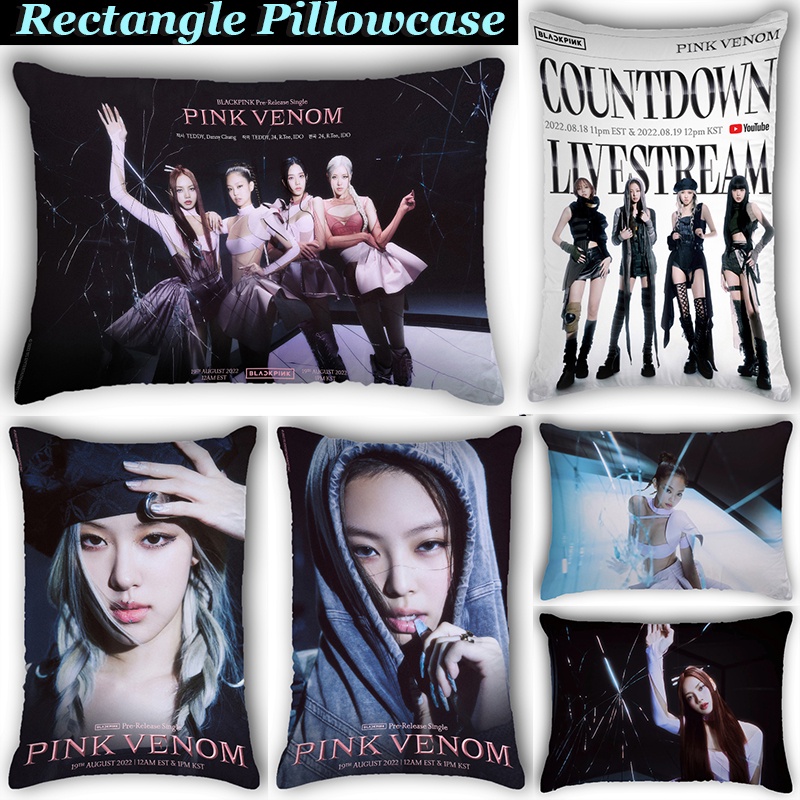 Vỏ Gối Chữ Nhật In Hình Jisoo, Jennie, Ros Và Lisa BLACKPINK Một Mặt Bằng Polyeste