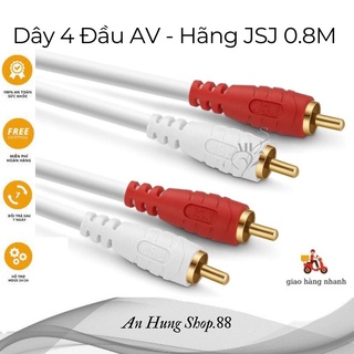 Dây Tín Hiệu Âm thanh 4 Đầu AV ( Bông Sen) 0,8m - Hàng JSJ.