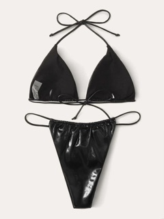 [BKN396] <ÂU> SET BIKINI BASIC DA BÓNG 2 MÀU QUẦN THONG/LỌT KHE