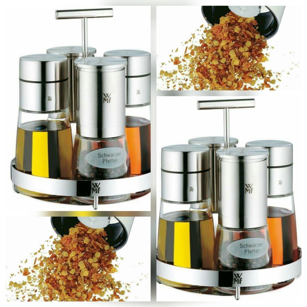 Set đựng xay muối, tiêu, dầu mắm WMF Deluxe nhà bếp [nhập Đức]