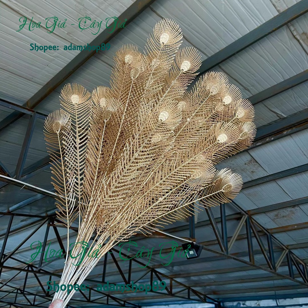 Cành đồng giả - Cành lá vàng đồng mix cùng đào đông trang trí tết