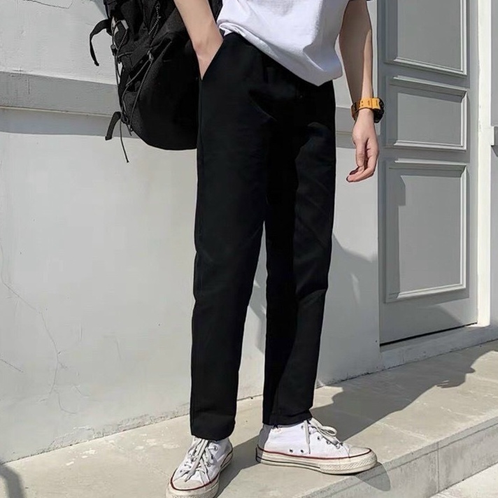 Quần Kaki Baggy Nam Nữ  Unisex Trơn Cạp Chun Dáng Dài, Ống Suông  3 Màu Chất  Đẹp TP126