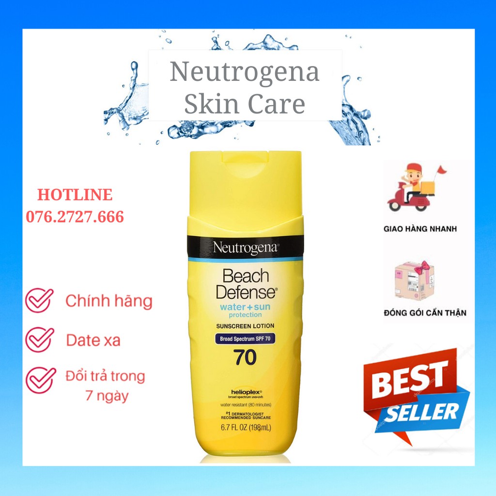 Kem chống nắng Neutrogena Beach Defense Sunscreen Lotion Broad Spectrum SPF 70